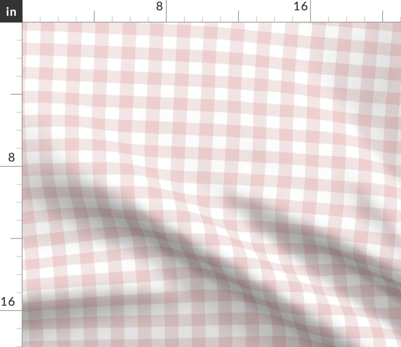 Soft Blush Check Buffalo Pastel Light Pink Spring Summer Cottagecore Feminine Plaid Custom Printed Fabric by Spoonflower Various Fabrics by the Yard or Fat Quarter